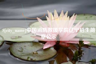 沙河中国消防救援学院辽宁招生简章公示