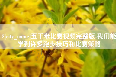 沙河五千米比赛视频完整版-我们能学到许多跑步技巧和比赛策略