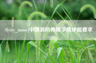 沙河中国消防救援学院体能要求