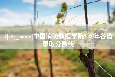 沙河中国消防救援学院2020年各省录取分数线