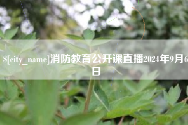 沙河消防教育公开课直播2024年9月6日