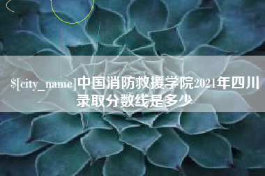 沙河中国消防救援学院2021年四川录取分数线是多少
