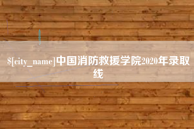 沙河中国消防救援学院2020年录取线