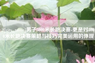 沙河男子5000米长跑决赛-更是对5000米长跑决赛策略与技巧完美运用的体现