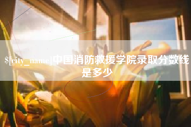 沙河中国消防救援学院录取分数线是多少