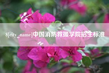 沙河中国消防救援学院招生标准